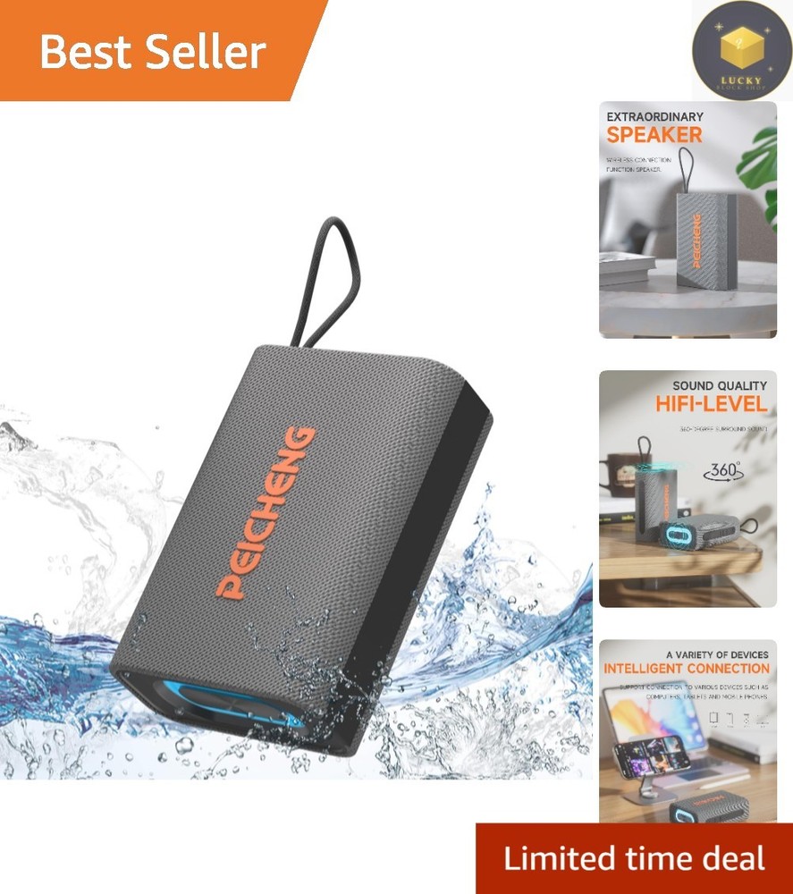 Outdoor Bluetooth Speaker with 360 Stereo Sound, Bluetooth 5.3 & Touch Control