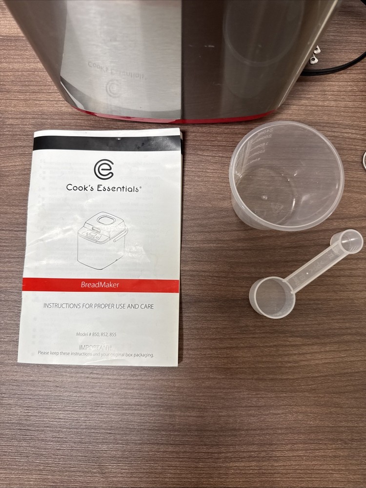 Cook's Essentials 1.5-lb Stainless Steel Breadmaker in Red