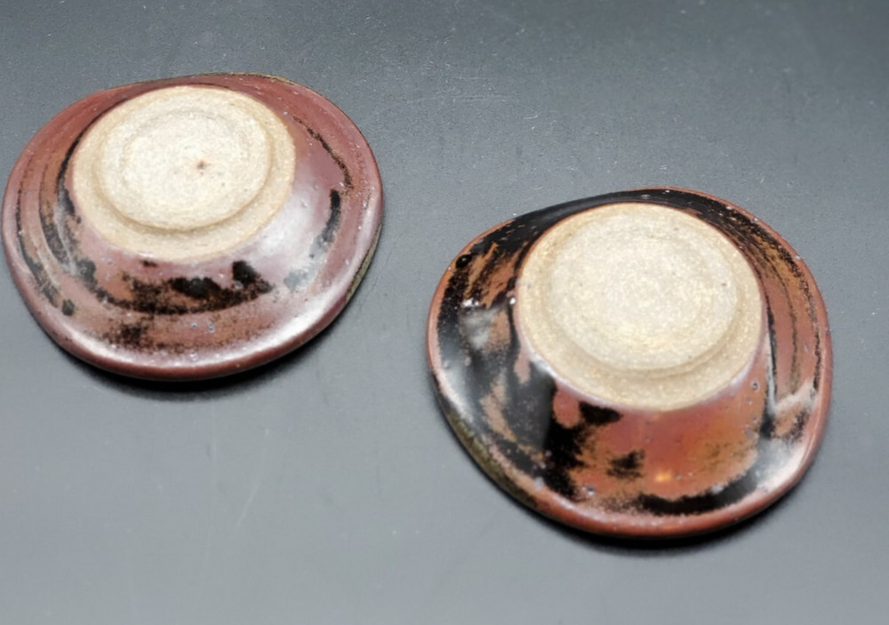 2 Art Pottery salt cellars