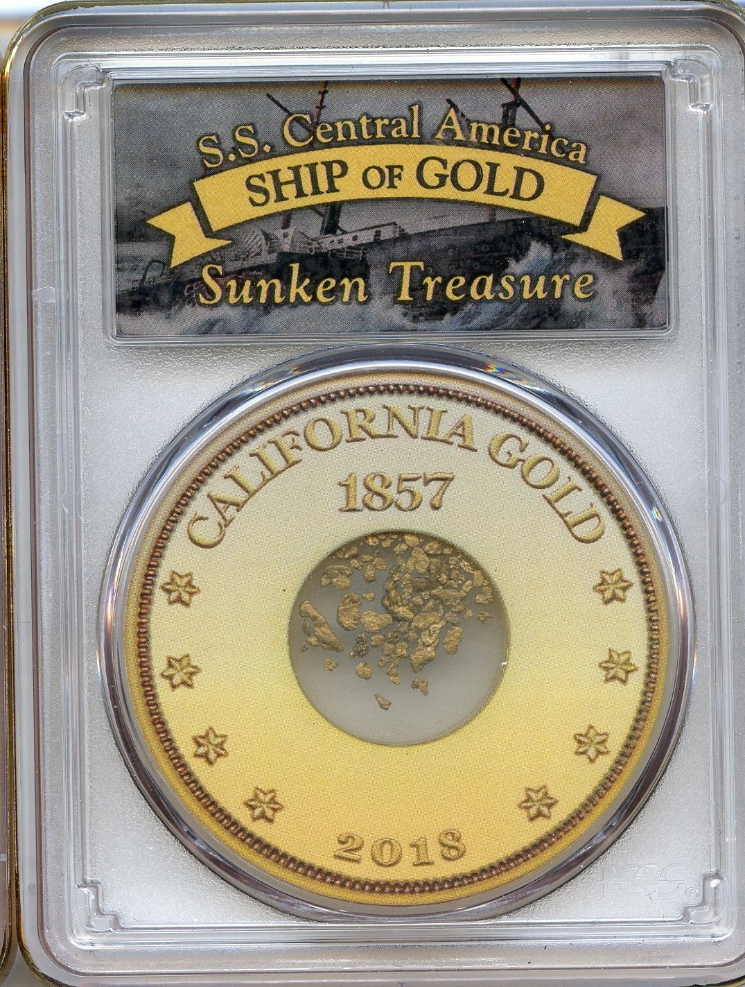 GOLD NUGGETS - S. S. Central America - Ship of Gold - PCGS Certified 1 Pinch