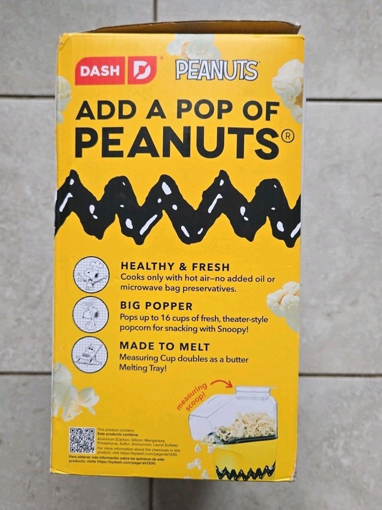 New Peanuts x Dash Popcorn Maker -New & unopened