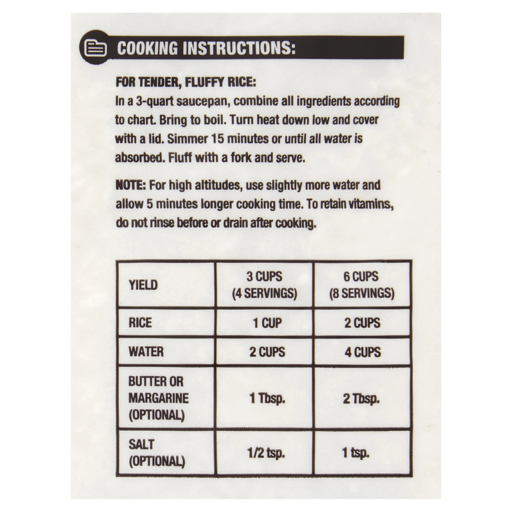Long Grain Enriched Rice, 20 Lb