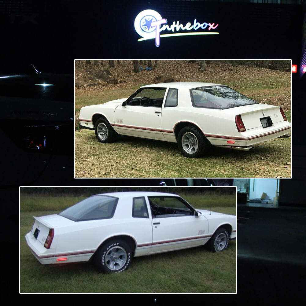 For 1981-1988 Chevy Monte Carlo SS Amber LED Front & Red Rear Side Marker Lights