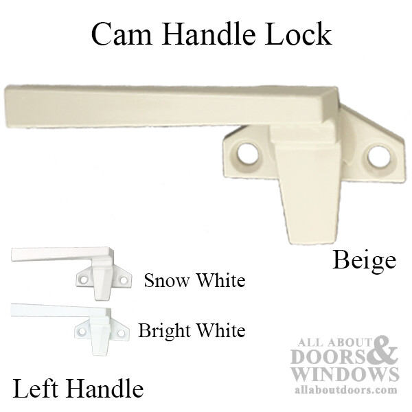 Cam Handle for Hopper Window, Low Profile, Left Hand - Snow White