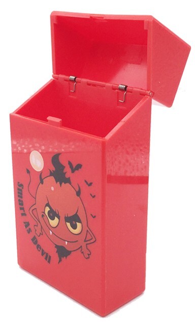 3 Pack King Size Push-to-Open Plastic Cigarette Case Devil Image