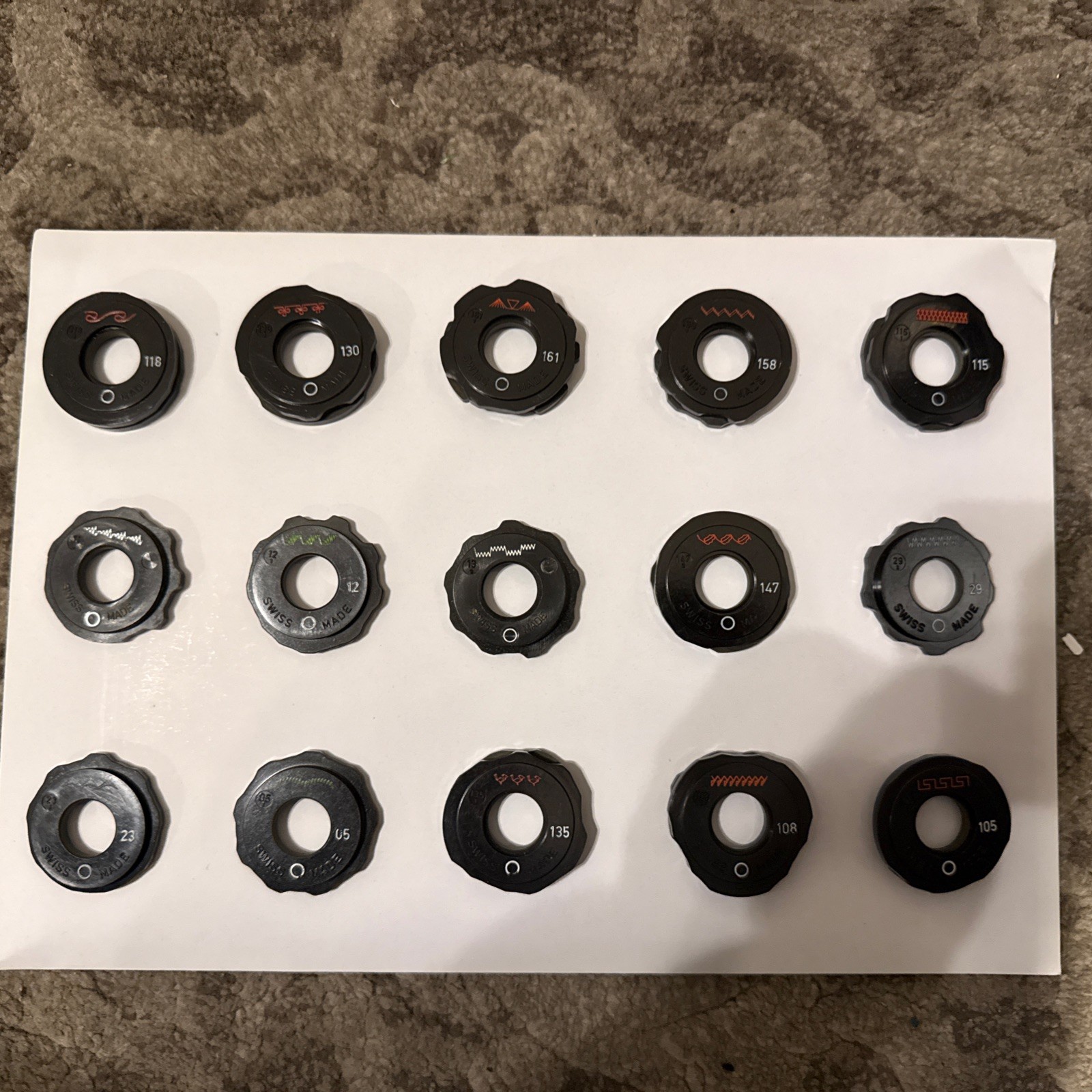 15 Vintage Elna SUPERMATIC Swiss Made Sewing Stitch Pattern  Disc Cams