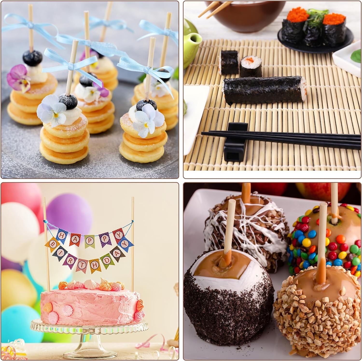 50Pcs Wooden Dowel Rods 1/4 x 12 Inch Wood Sticks for Crafts, Precut Wooden...