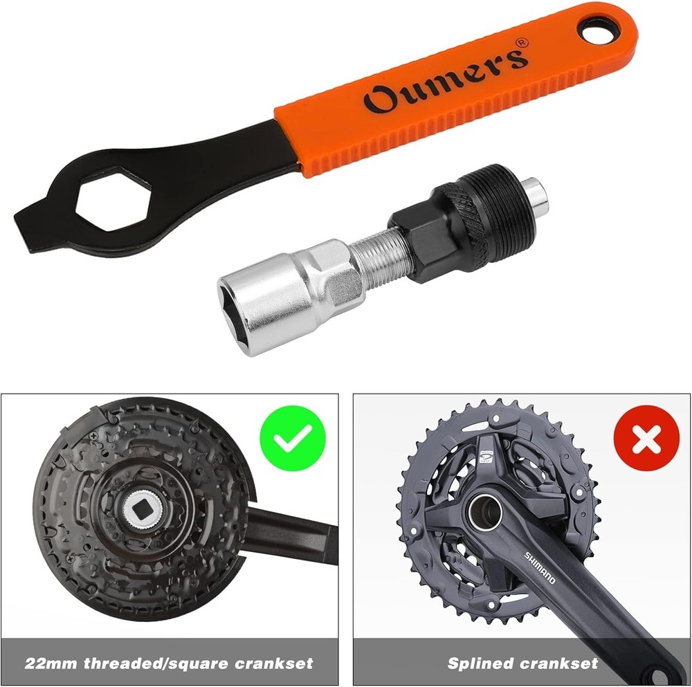 Durable Bike Crank Extractor Tool Kit with Adjustable Spanner for Easy Repairs