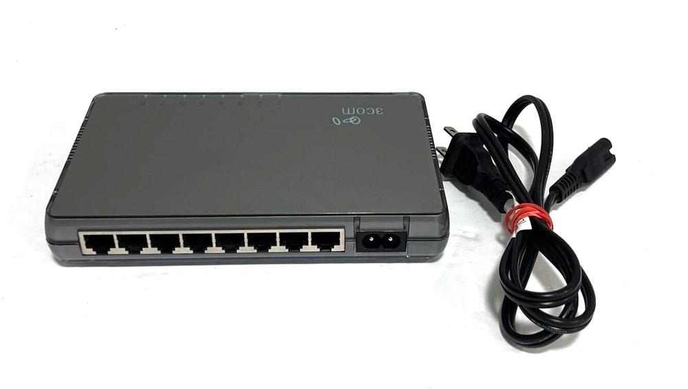 3COM 3CFSU08 ETHERNET SWITCH 8-PORT w/ power cord