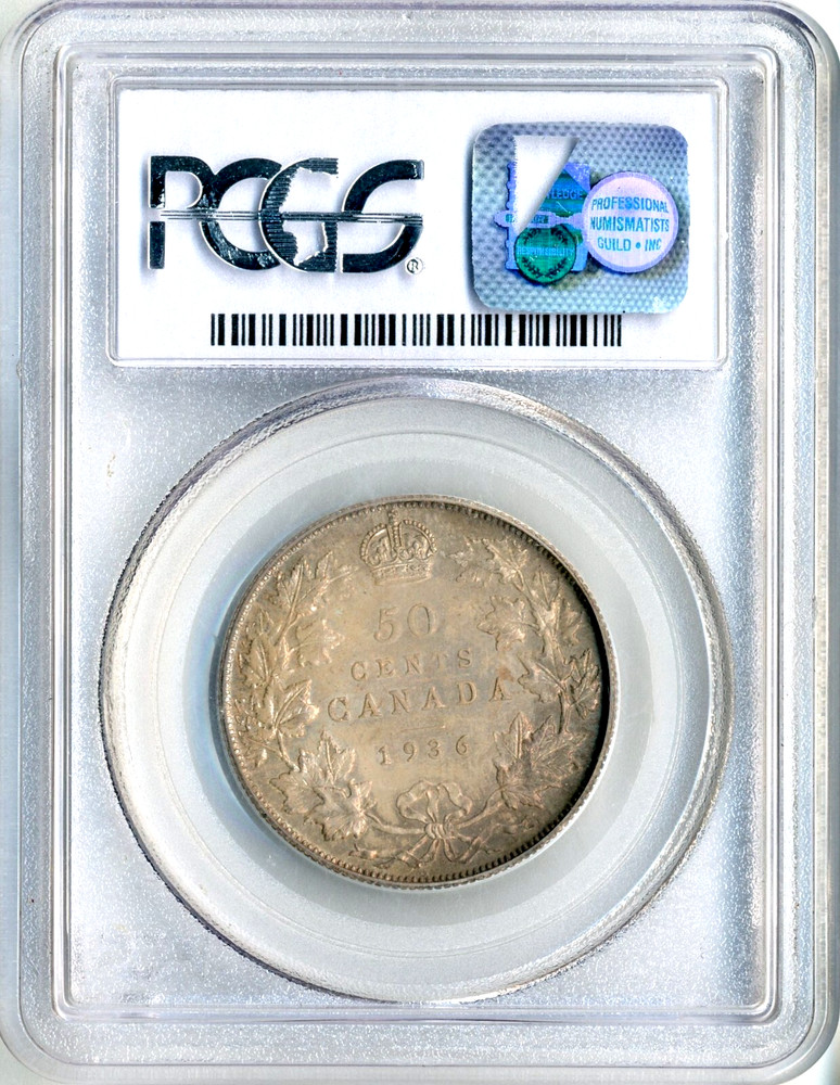 1936 Canada 50 Cents - GEM Uncirculated, PCGS MS65
