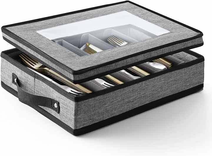 Flatware & Utensil Storage, Durable Silverware Storage Grey