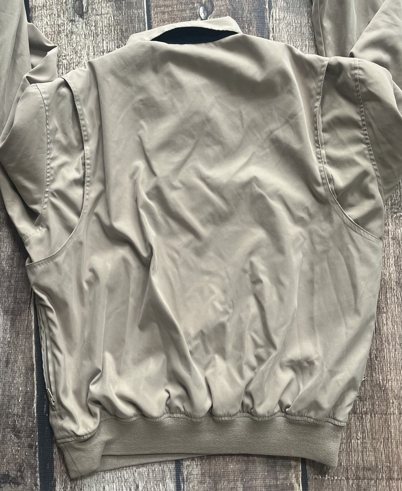 POLO GOLF RALPH LAUREN SHIELD CREST PULLOVER FAIRWAY JACKET BEIGE MENS MEDIUM