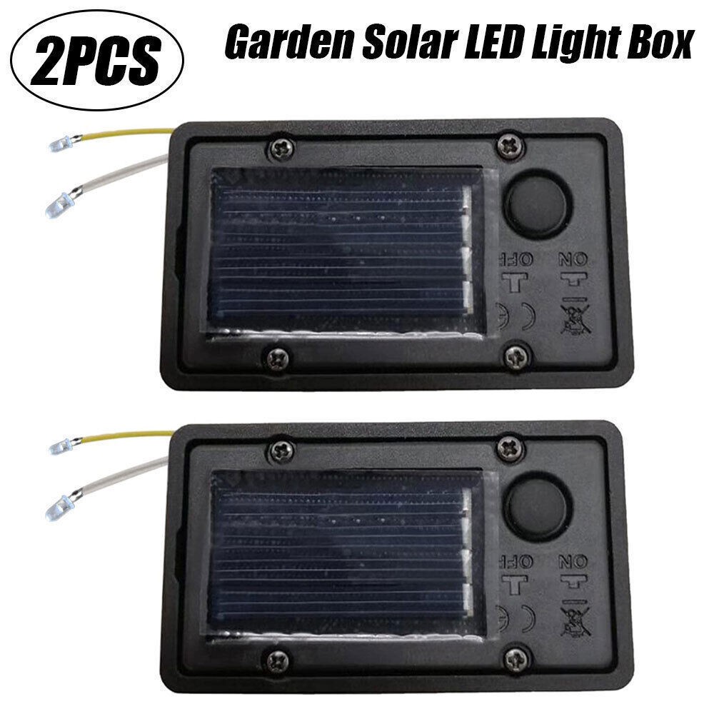 2x Garden Solar Powered Replacement Rectangular LED Light Box for Lantern Lamp