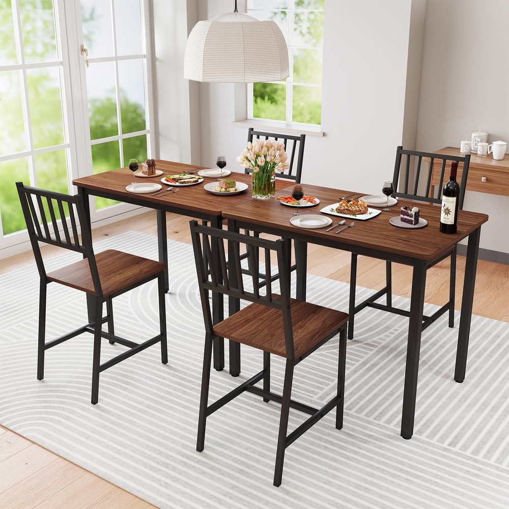 Small Space 3 Piece Dining Table Set for 2, Compact Kitchen Table Set with 2 ...