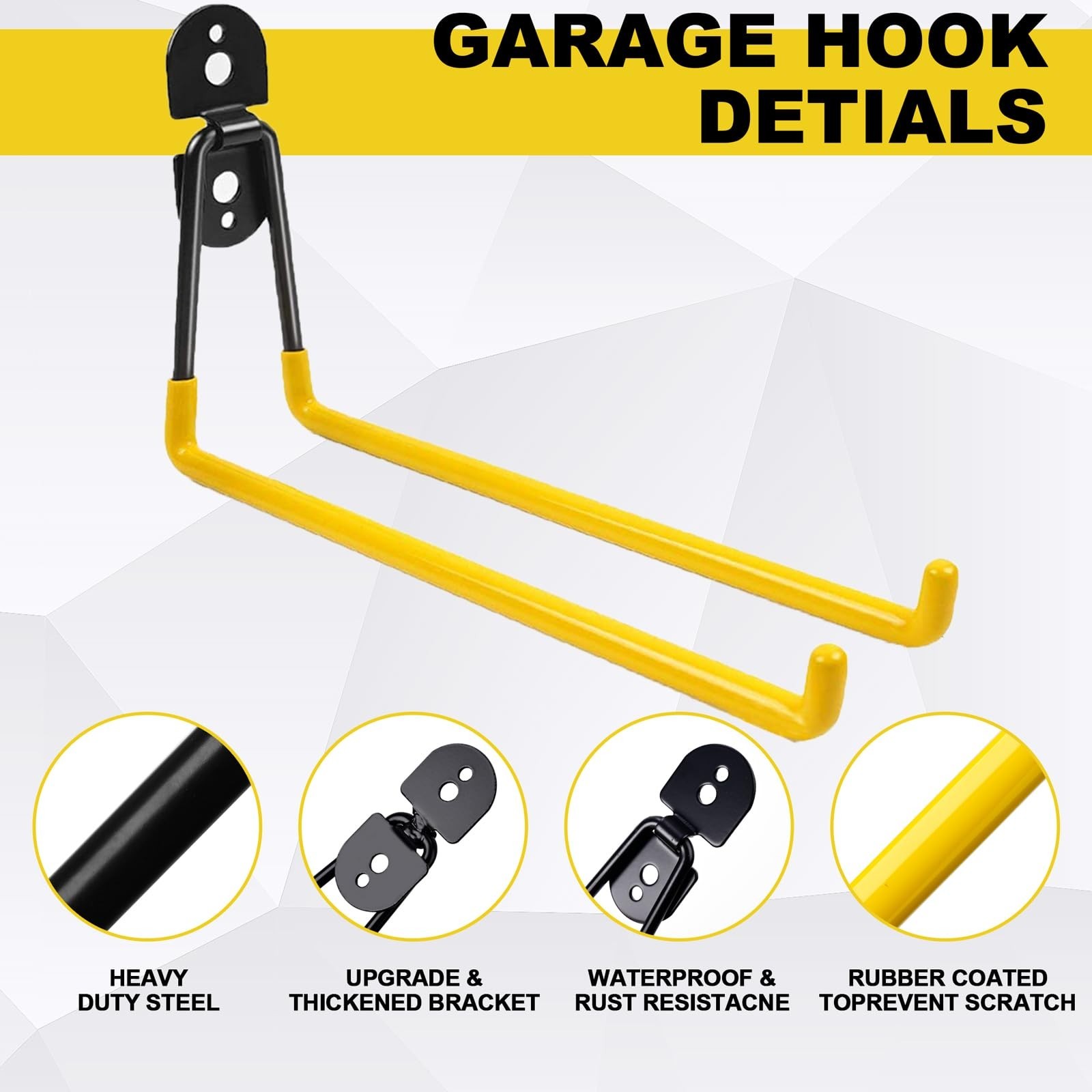 11 Inch Garage Hooks Heavy Duty, 4 Pack Large Garage Storage Utility Hooks, W...
