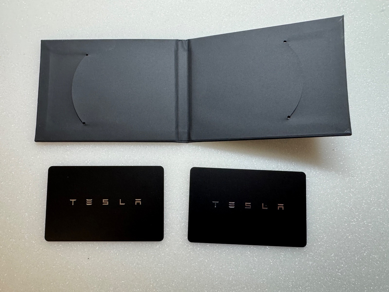 NEW OEM Genuine set of 2 Tesla Key Card with Wallet NFC KeyCard Kit 1131087