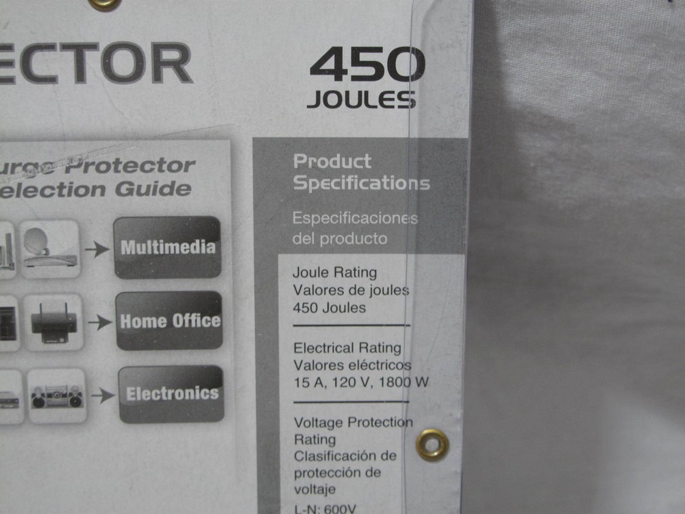 (1) NEW CCI Colman Electronics Surge Protector 450 Joule 2 outlets USB