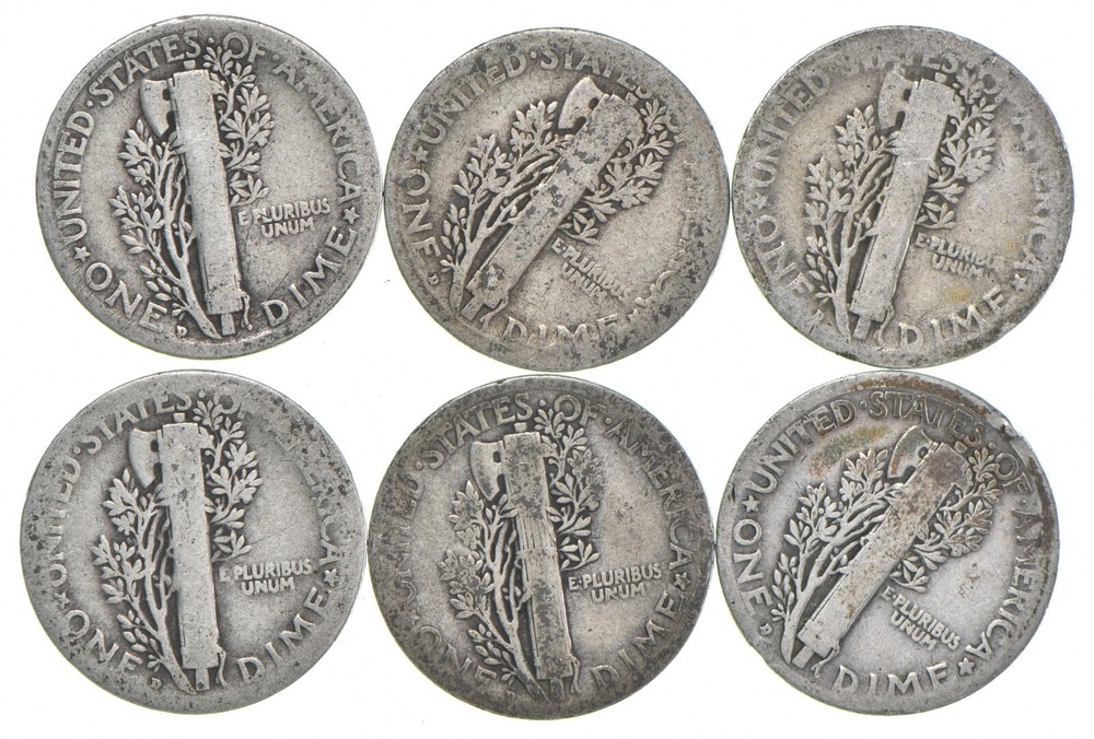 G+ 1919-D Mercury 90% Silver Dime