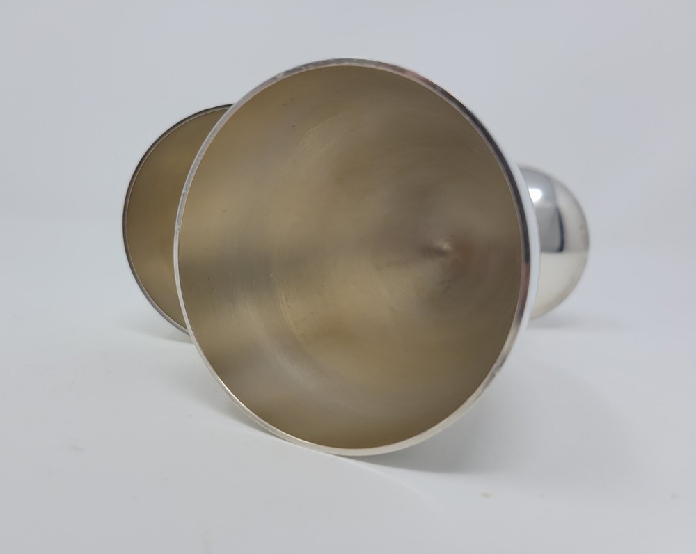 International Silver Co. Set Stemmed Monogramed "M" Wine Goblets Cups Vintage