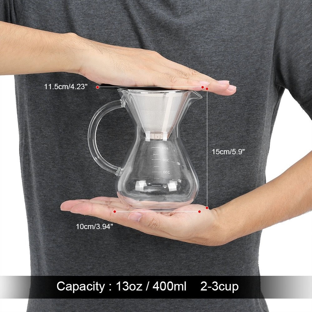 Natudeco Pour Over Coffee Maker, over Maker with Transparent