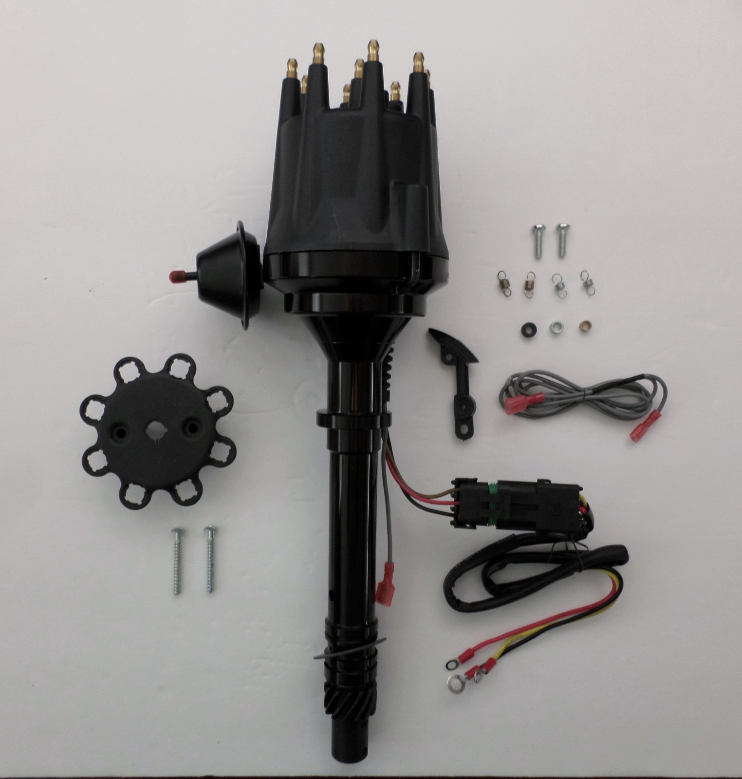 CHEVY Pro Series V8 ALL BLACK Ready-to-Run Small Cap HEI distributor + 45K Coil