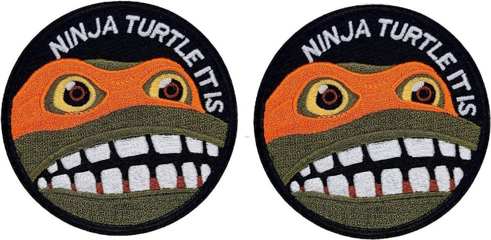 Ninja Turtle It is Mutant Ninja Morale Patch |2PC HOOK BACKING  3X3 Inch