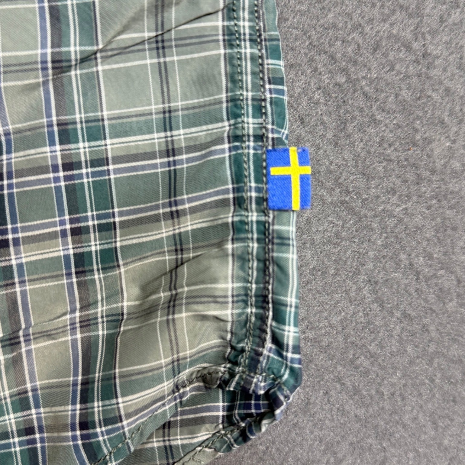 Fjallraven Abisko Hiker Shirt SS Plaid Zip Pocket Men's XL Slim Fit Button