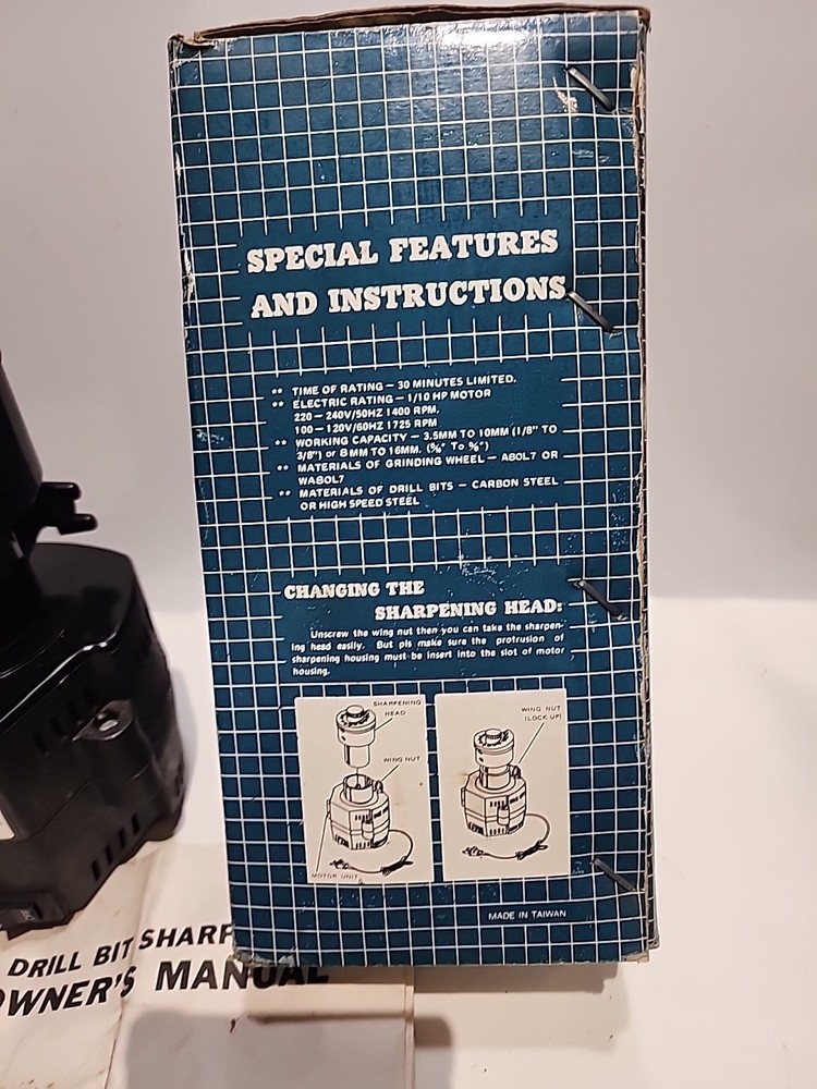 Northern Tool Drill Bit Sharpener Patent 13331 Model 15206