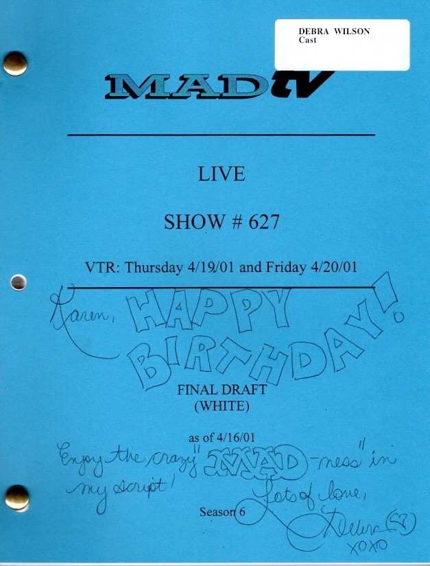 MAD TV Television Script #627 (Debra Wilson Script) Signed by Ms. Wilson