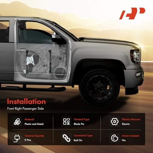 Power Window Regulator without Motor Compatible with Audi Front Passenger(RH)