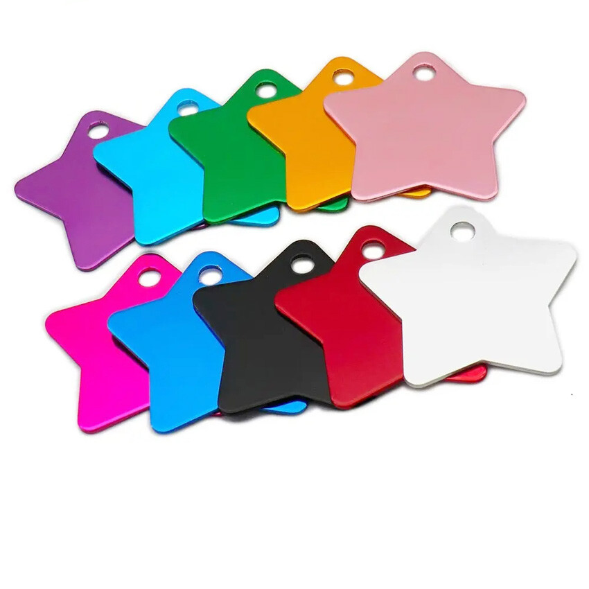 100 Pcs Random Mix Personalized Bulk Pet ID Tags Dog Cat Blank Name Disc