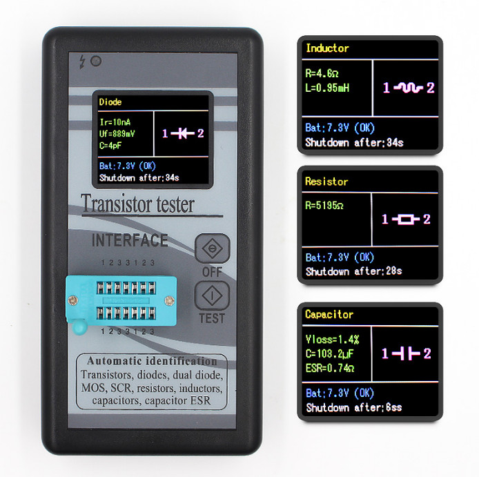 M328 Multi-Purpose transistor tester Diode Triode Capacitance Inductance meters