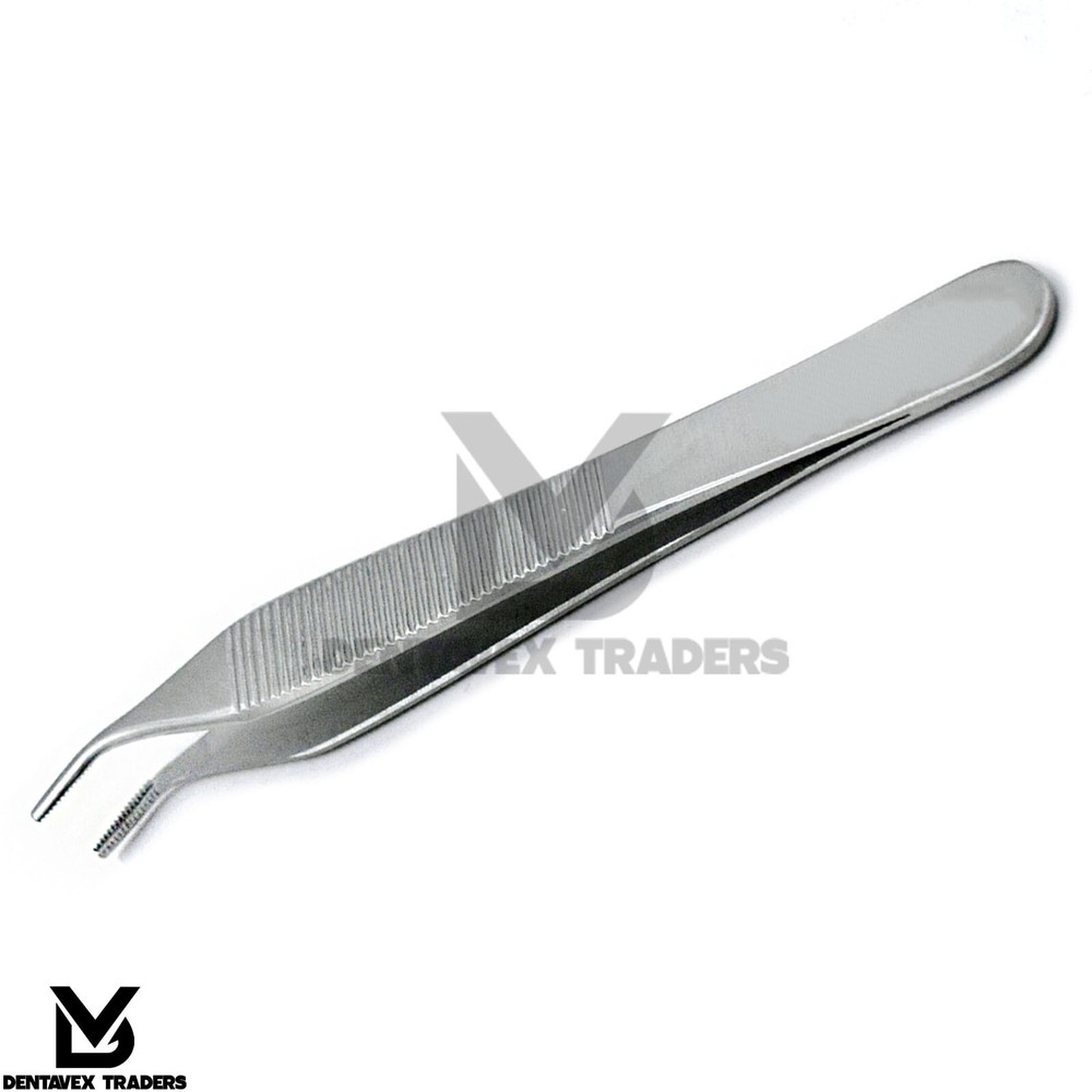 "Adson Brown Tissue Forceps 4.92'' – Curved Angular Surgical Anatomic Tweezer" ✅
