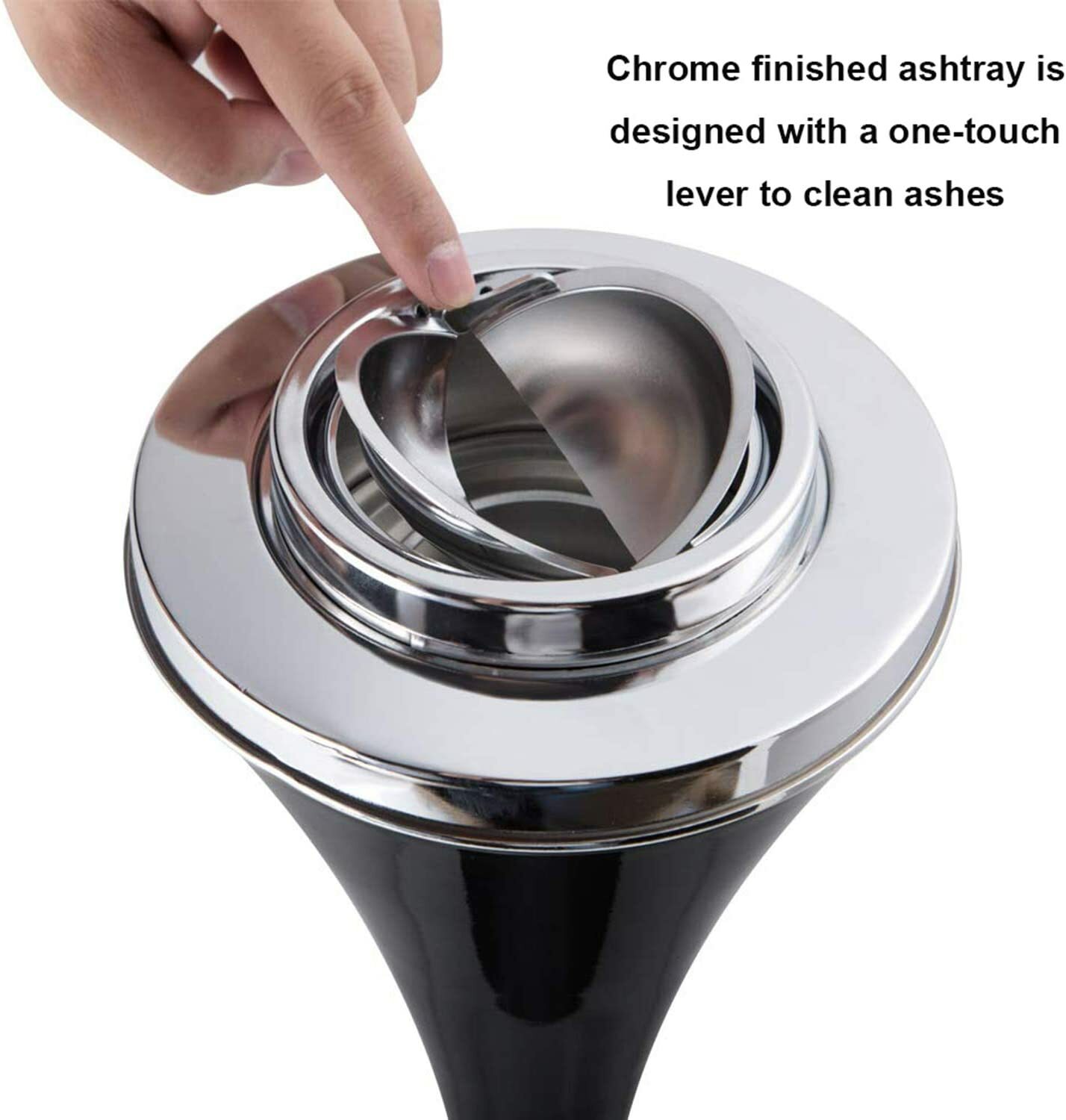 23" High Floor Standing Cigarette Ashtray with Lid Standing Ashtray In/Outdoor