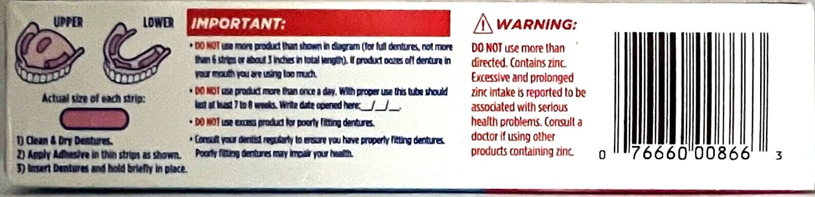 FIXODENT *ORIGINAL* DENTURE ADHESIVE CREAM 4 TUBES 2.4-OZ (68g) EA