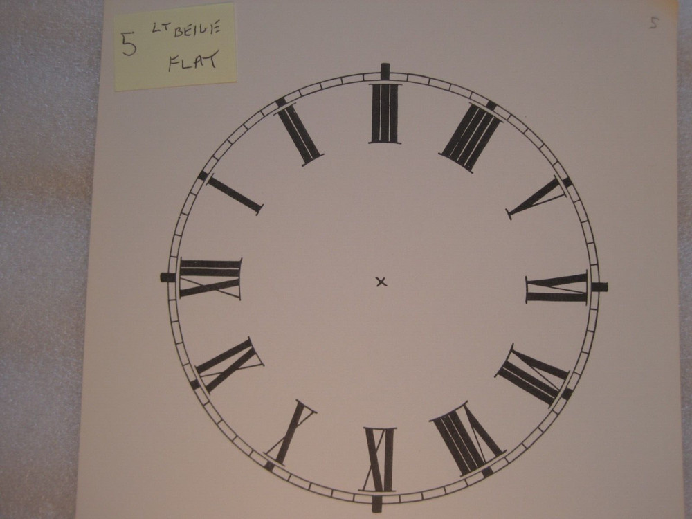 5 inch diameter,  Light beige, flat finish Paper Clock Dial