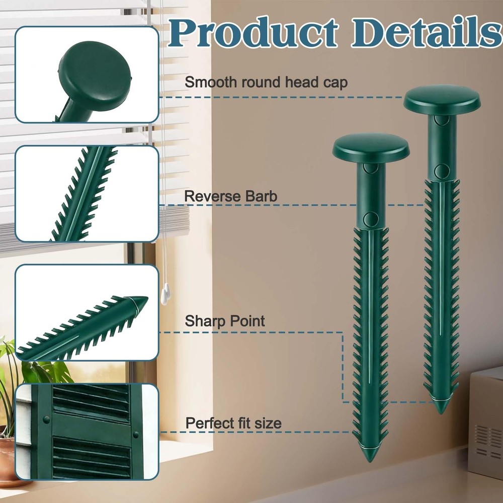 60Pcs 3 Inch Vinyl Shutter Fasteners, Window Shutter Panel Pegs Shutter Screw...