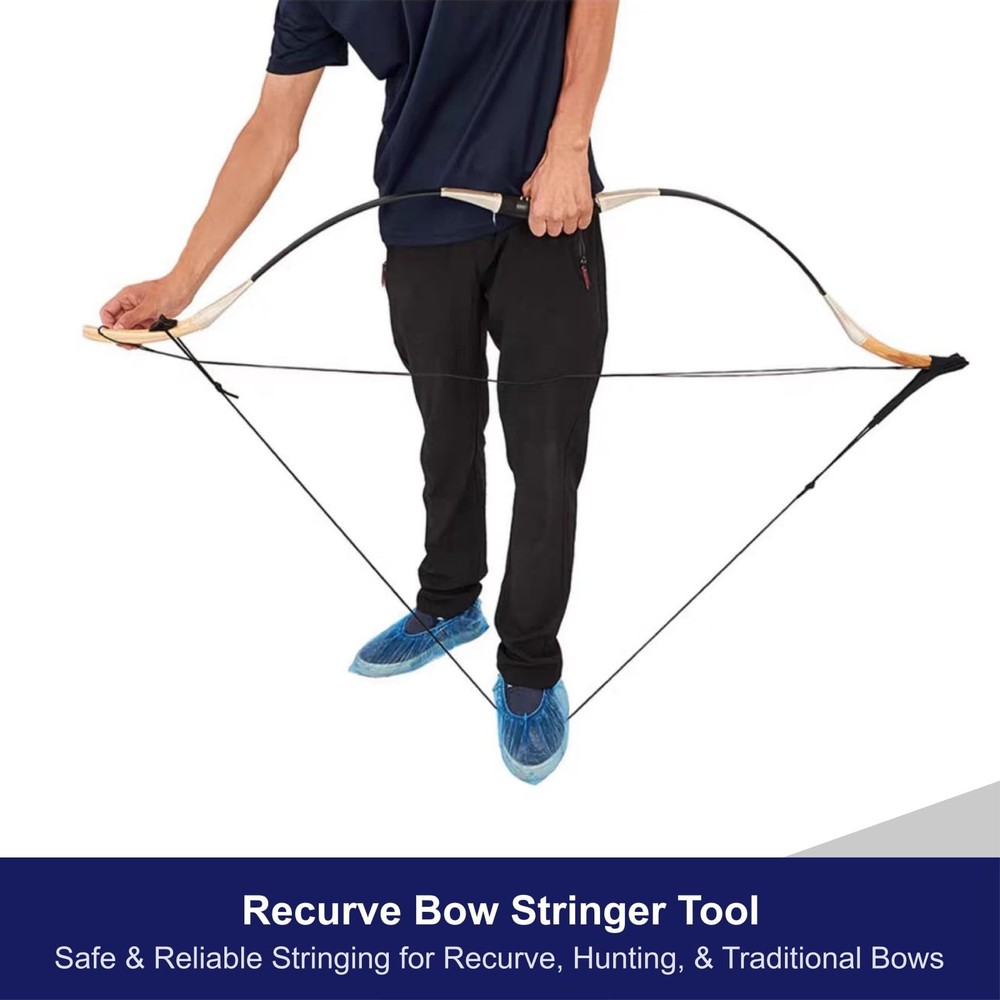 YAFIYGI Bow Stringer Recurve Sighting Tool Durable Archery Accessories Black