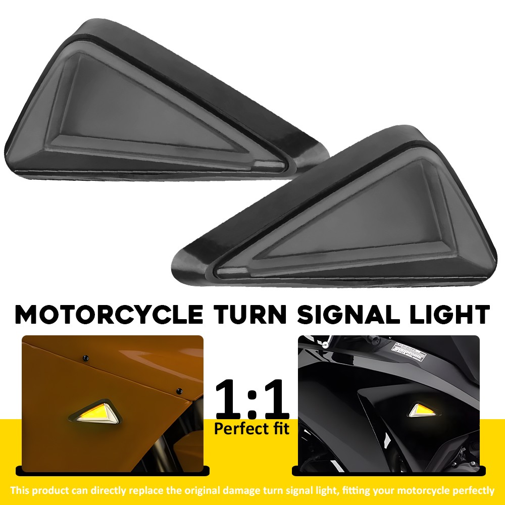 Motorcycle Flush Mount DRL LED Turn Signals Indicator Blinker Light White Amber