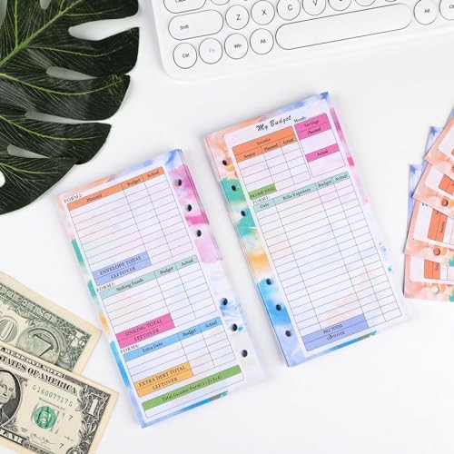 Loose Leaf Refill Paper, Binder Planner Inserts, 22*16cm Gradient Budget Plan