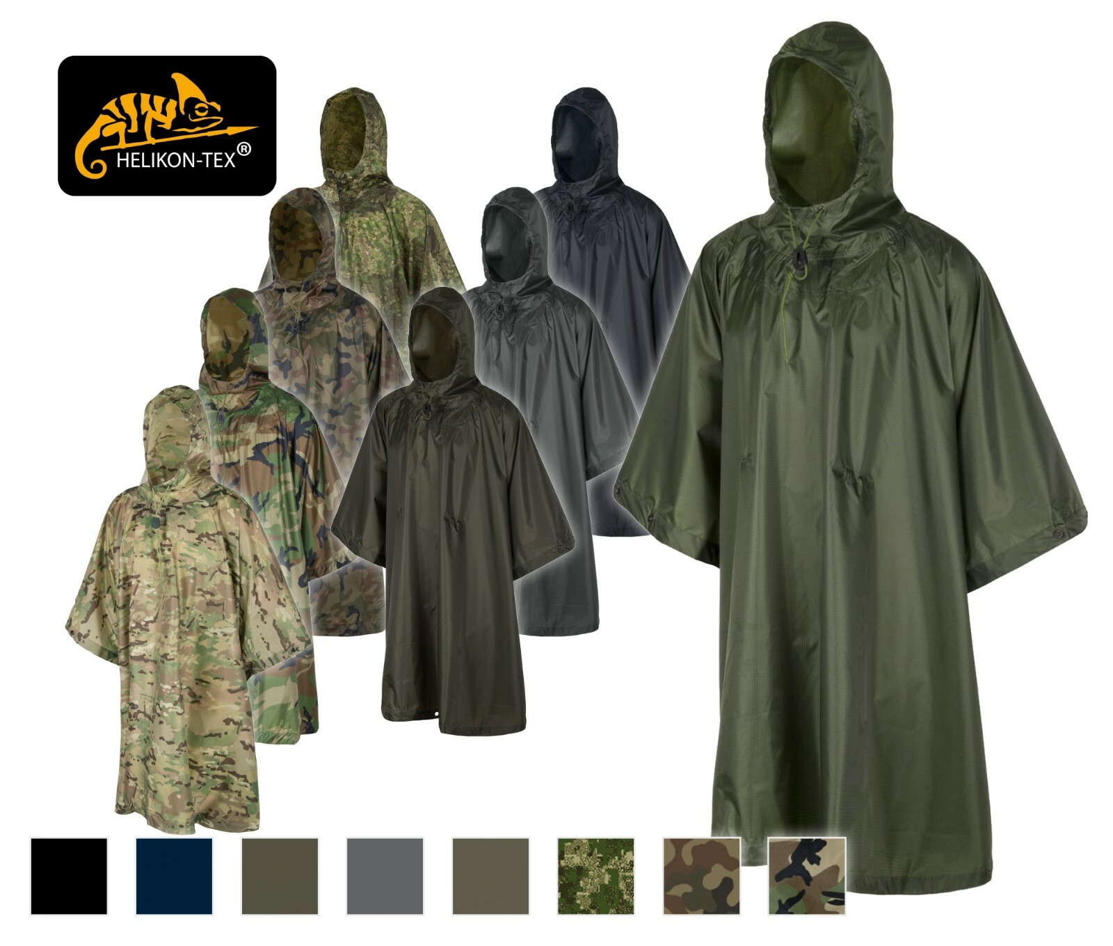HELIKON-TEX PONCHO U.S. Army WATERPROOF Rain Jacket Survival TARP Military