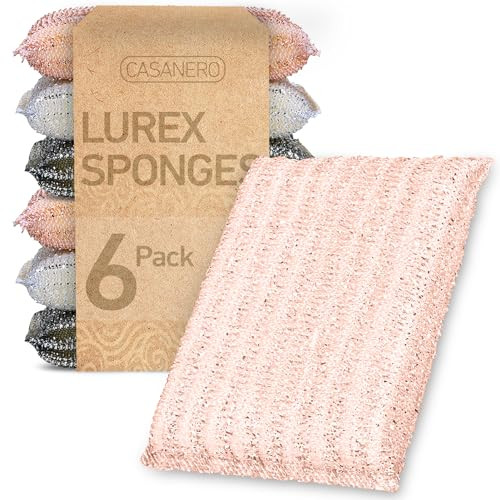 6-Pack Kitchen Scrubbing Sponges, Durable Non Scratch Heavy Duty Multi-Surface