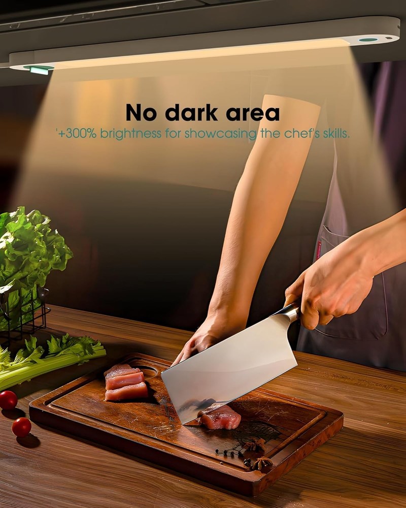 Slim Profile Under Cabinet LED Lights - Dimmable & Motion Activated 3 Pack