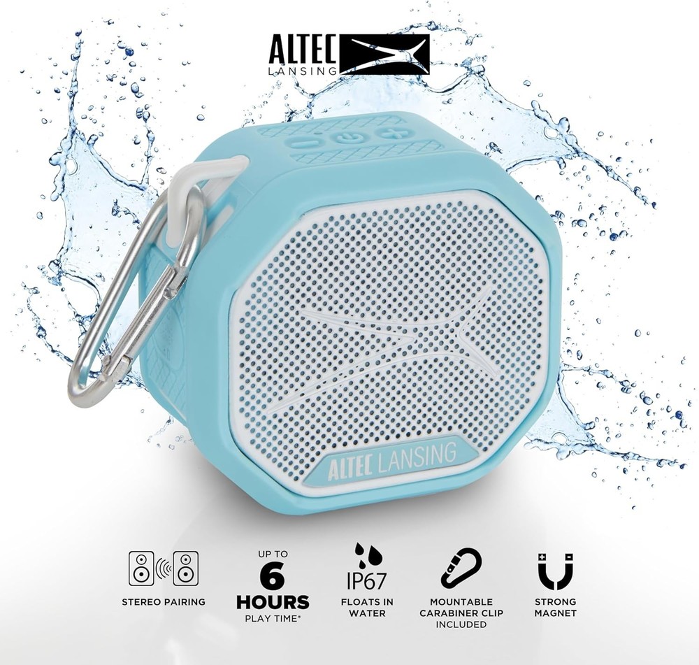 Altec Lansing HydraTrek Bluetooth Waterproof Speaker - Aqua