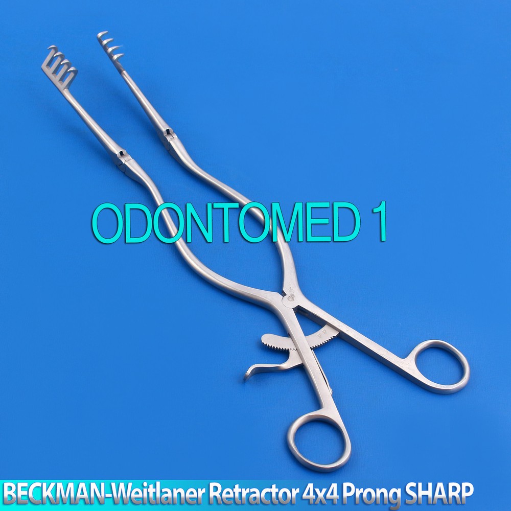 BECKMAN-Weitlaner Retractor 12.5" 4x4 Prong SHARP Hinged Blade