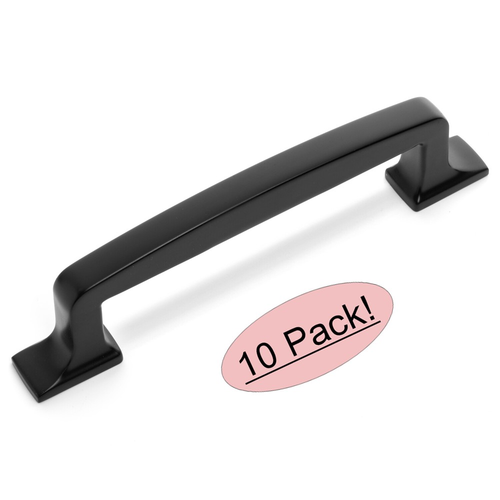 *10 Pack* Cosmas Cabinet Hardware Flat Black Contemporary Pulls #8102FB