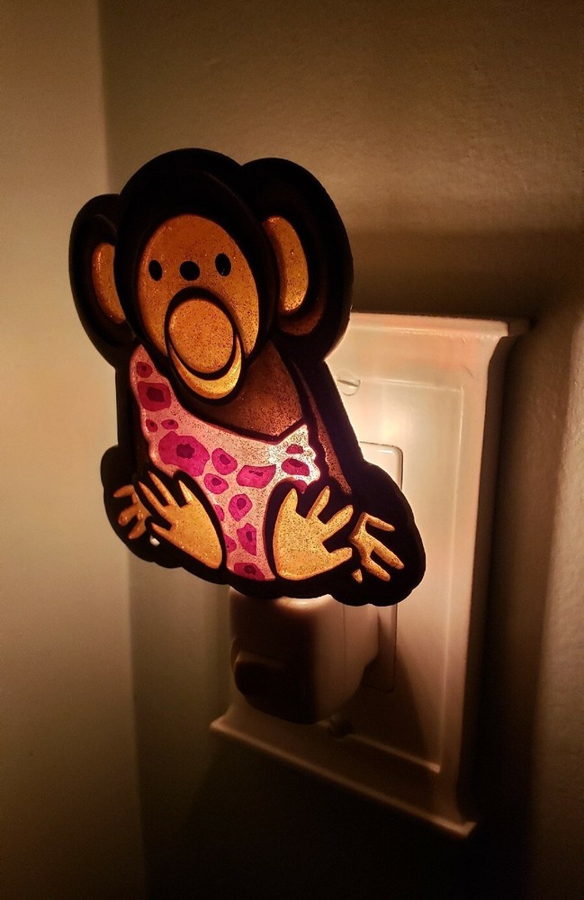 Stained Glass Monkey Night Light