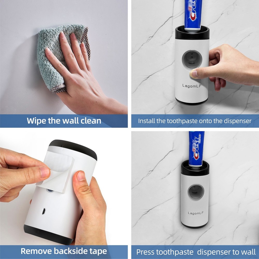 Automatic Toothpaste Dispenser Wall Mounted Holder Squeezer Bathroom Toilet