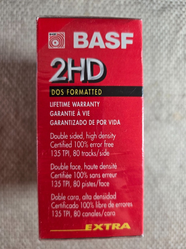 BASF Diskettes 3.5" 2HD DOS High Density Diskettes -Two 10 Packs- NEW, Sealed