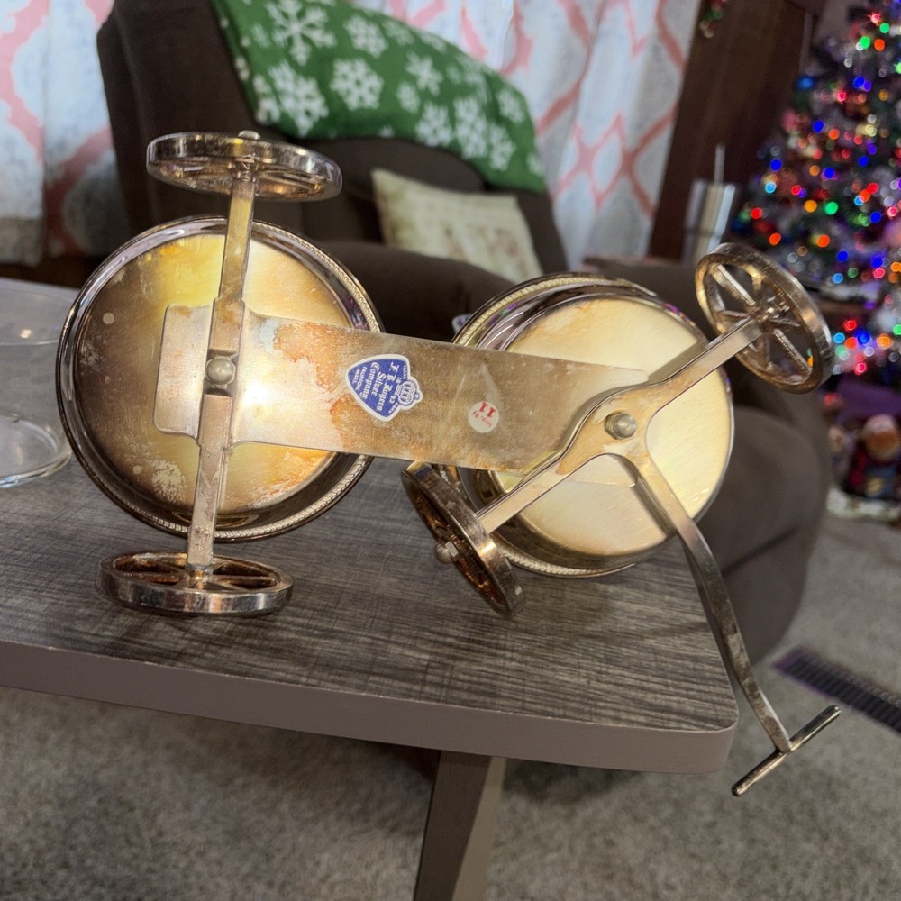 VINTAGE F.B. Rogers 1883 Silver #517 Wagon Condiment Server Wine Bottle Coasters